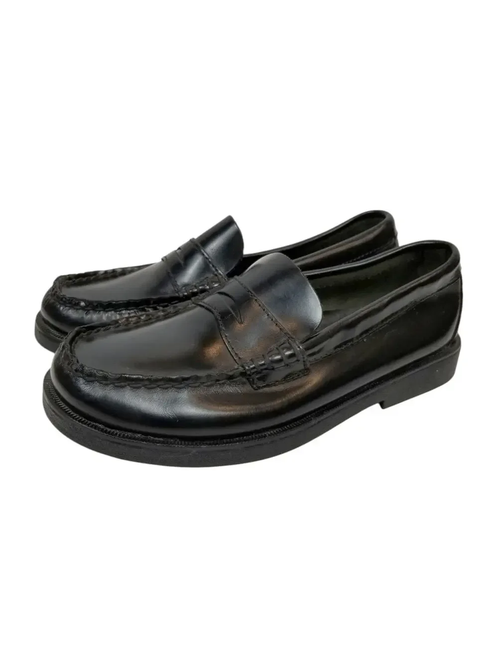 Sperry Colton Boys Black Penny Loafers Classic Preppy Size 3